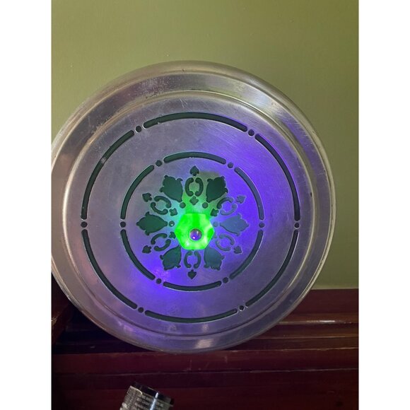 Vintage 1950s Mirro Spun Aluminum Cake Carrier Uranium Glass Knob - Picture 2 of 16